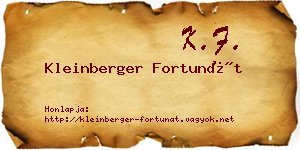 Kleinberger Fortunát névjegykártya